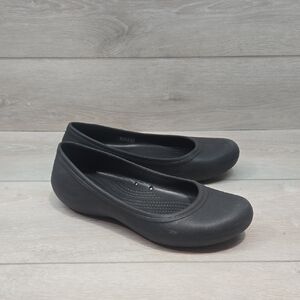 Crocs Black Brooklyn Women's Slip-On Ballet Flats Shoes Sz 9